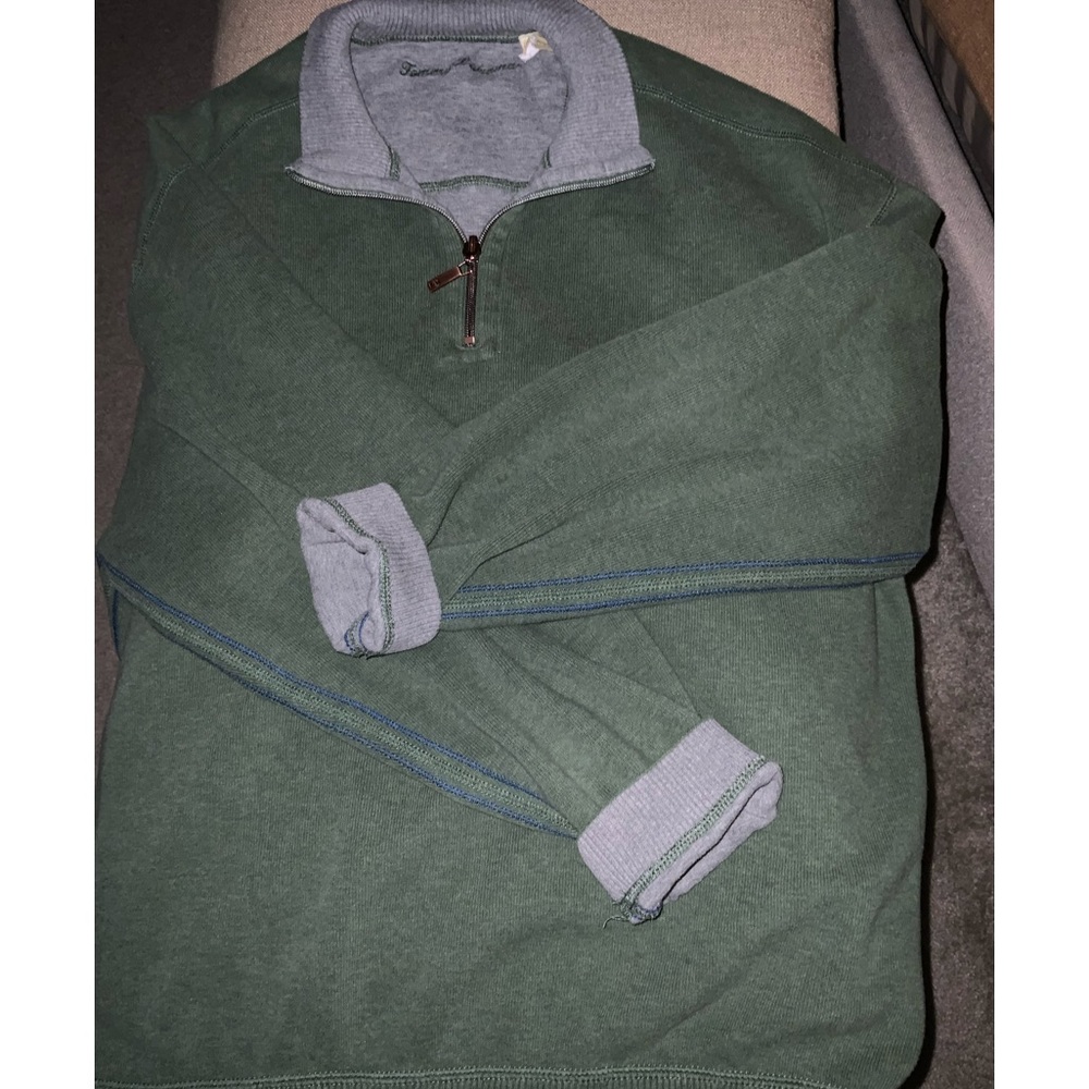 Tommy Bahama ~ Green 1/2 zip collared sweater / sweatshirt - Picture 10 of 10